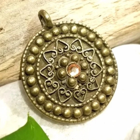 Byzantine Mystical Antique Look Gold Tone Necklace - Picture 2 of 7